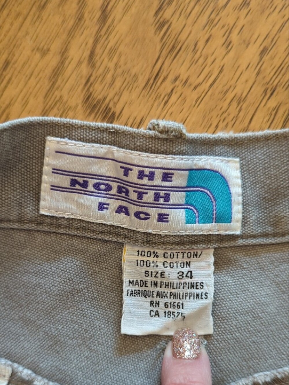 Vintage The North Face Beige Cotton Men's Shorts - Picture 4 of 7